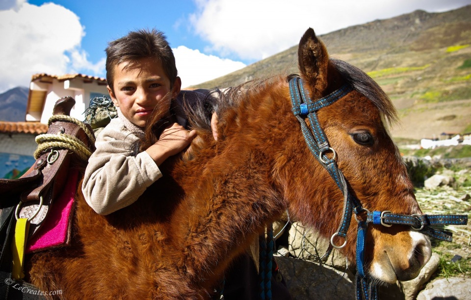 Венесуэльский мальчишка и лошадь